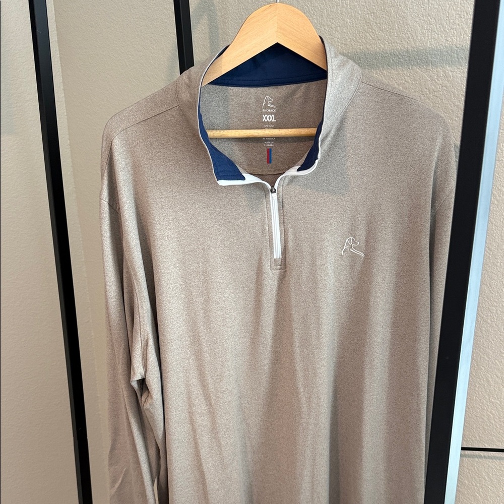 Rhoback Tan Quarter-Zip Pullover